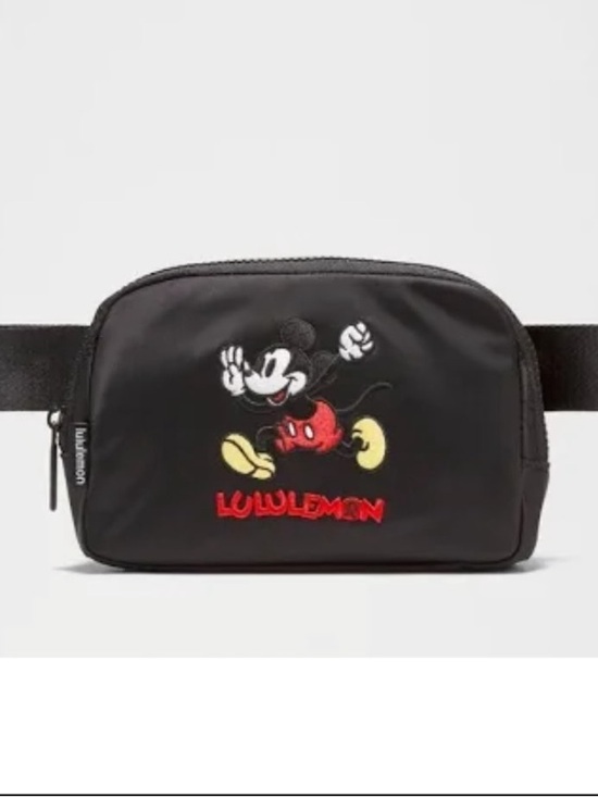 lululemon athletica Handbags - Lululemon Black Disney Mickey Print Tech Pouch crossbody Fanny belt bag nwt